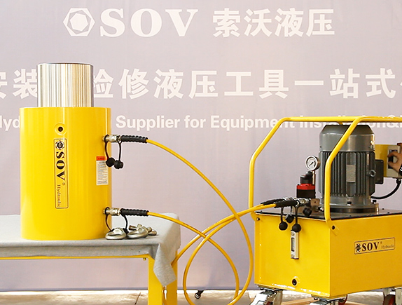 银河优越会液压sov电动泵+500吨液压千斤顶顶升